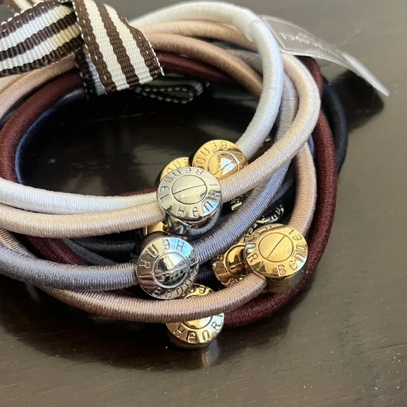 Henri Bendel 10 Piece Hair Ties Set Grey Multi Color Bundle NWT - Picture 2 of 5